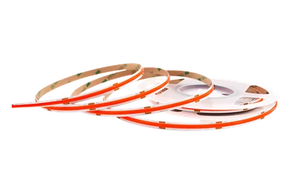 COB LED Streifen 8 mm – 480 LEDs/m, 24V, 10W/m, 275 lm/m, 5m – Rot, IP33, punktfrei
