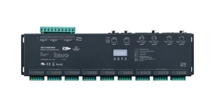 SR-2108B-M36 DMX512 & RDM Decoder 36-Kanal 3A pro Kanal 12-24V DC Metallgehäuse XLR3 XLR5 RJ45