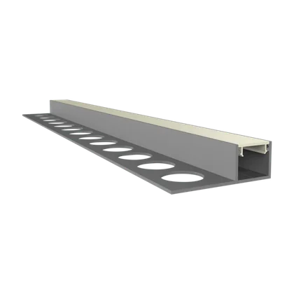 LED Aluprofil EXO-F0_10 Fliesenprofil Silber – 2 m, flächenbündiger Abschluss für LED Streifen bis 10 mm