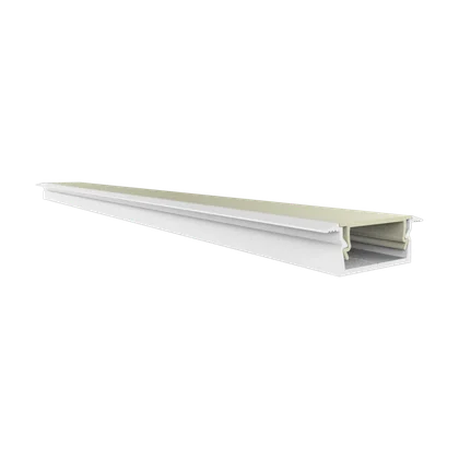 LED Aluprofil EXO-NLN1F_14 Einbauprofil Weiß – 2 m, ultraflach, mit Flügeln für LED Streifen bis 14 mm