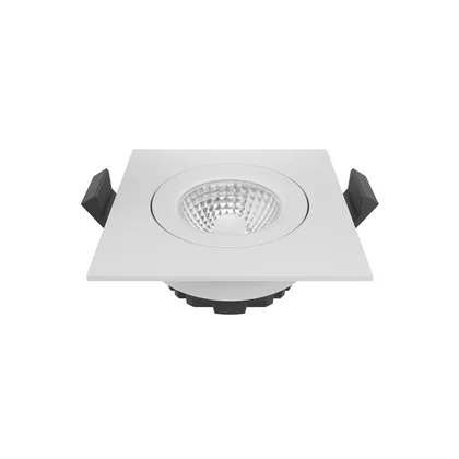DILED LED Einbauleuchte 6 W – eckig, dimmbar, 230 V, Ø68 mm, 2700 K / 3000 K / Weiß / Stahl