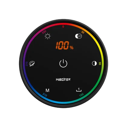 Miboxer K6 – RGB+CCT Drehregler-Fernbedienung, 2,4 GHz LED Steuerung, 9 Lichteffekte & Szenen-Speicher