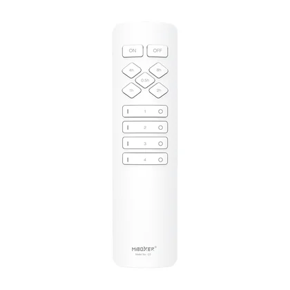 MiBoxer C2 LED Fernbedienung Weiß – für einfarbige LED Streifen, 2,4 GHz Funk, 4 Zonen