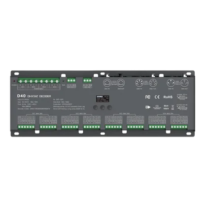 LTECH D40 DMX512/RDM LED Controller 40-Kanal 3A, 12-24V DC, mit OLED Display, Konstantspannung