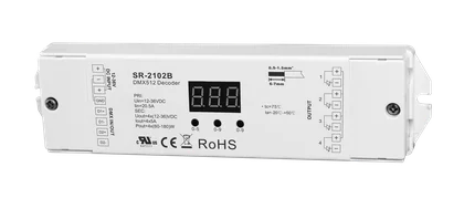 SR-2102B DMX512 RGBW LED Decoder & Controller 4-Kanal 12-48V DC 20A