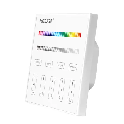 MiBoxer T3 RGBW LED Wandfernbedienung – für RGB & RGBW LED Streifen, 4 Zonen, 2,4 GHz Funk, netzbetrieben 230 V