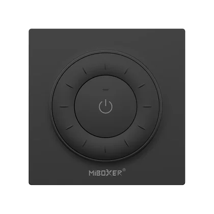 MiBoxer K3 LED Drehregler-Fernbedienung Schwarz – für einfarbige LED Streifen, 2,4 GHz Funk, 1 Zone, 9 mm flach