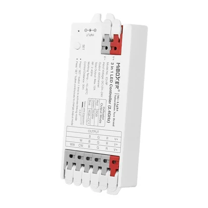 MiBoxer E3-RF 3-in-1 LED Controller – RGB, RGBW & RGBCCT, 2,4 GHz, 12–24 V, 12 A, 6 A pro Kanal