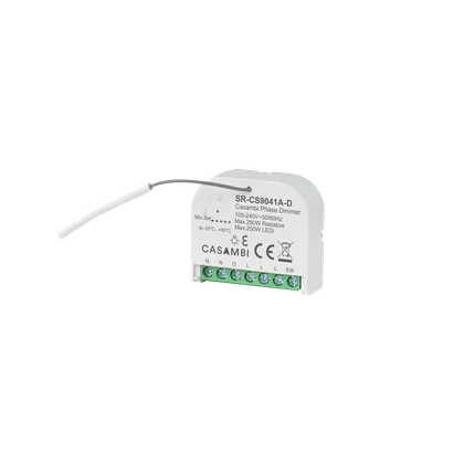 SR-CS9041A-D Casambi Micro Smart Dimmer 1-Kanal 250W, Bluetooth Mesh, 100-240V AC, Triac Unterputz