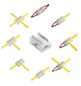 LED Multifunktions-Verbinder 10 mm – 2-polig & 8-in-1, lötfrei für einfarbige COB LED-Streifen