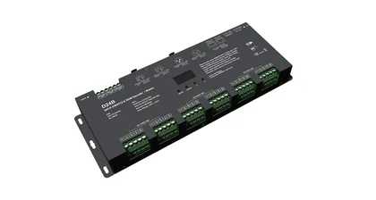 D24B DMX512 & RDM LED Decoder & Master 24-Kanal 12-24V DC 4A pro Kanal, OLED Display