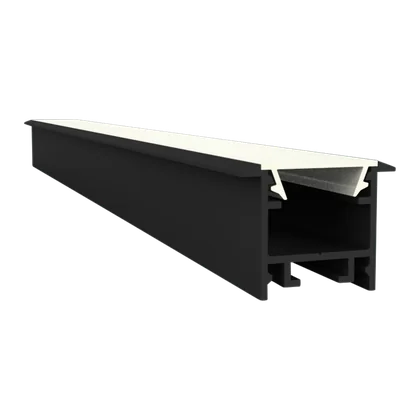 LED Aluprofil EXO-A2F_13 Einbauprofil Schwarz – 2 m, schmal, mit verdeckter Kabelführung