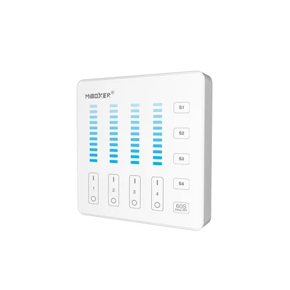 MiBoxer B5 LED Wandfernbedienung Weiß – für einfarbige LED Streifen, 2,4 GHz Funk, 4 Zonen mit Szenenspeicher