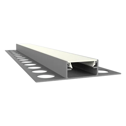 LED Aluprofil EXO-F1_16 Fliesen-Mittelprofil Silber – 2 m, flächenbündig, für LED Streifen bis 16 mm