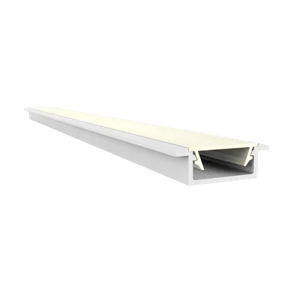 LED Aluprofil EXO-A1F_13 Einbauprofil Weiß – 2 m, flach, für LED Streifen bis 13 mm