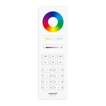 MiBoxer C8 LED Fernbedienung Weiß – für RGB, RGBW & RGBCCT LED Streifen, 2,4 GHz Funk, 8 Zonen