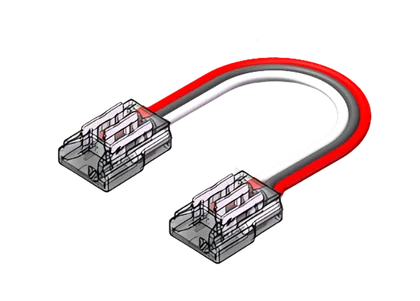 LED Strip-zu-Strip Verbinder – 3-polig, 10 mm, lötfrei mit 15 cm Verbindungskabel für CCT SMD LED Streifen