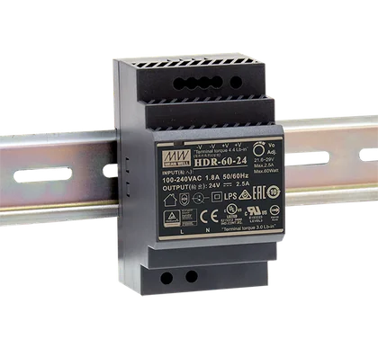 Mean Well HDR-60-24 – 24 V Hutschienen-Netzteil 60 W, Ultra Slim, DIN-Rail, TÜV, CE, UL
