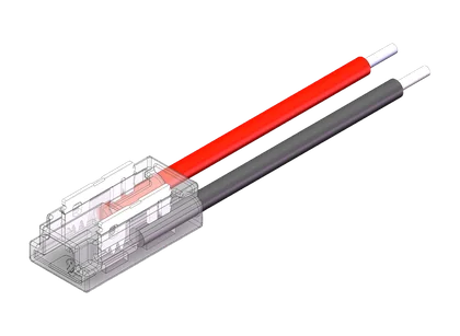 LED Anschlussverbinder – 2-polig, 5 mm, mit 15 cm Kabel, lötfrei für einfarbige COB LED Streifen