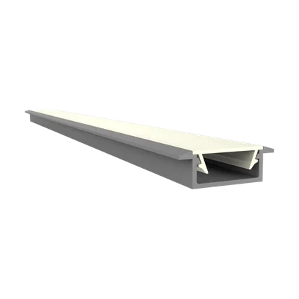 LED Aluprofil EXO-A1F_13 Einbauprofil Silber – 2 m, flach, für LED Streifen bis 13 mm