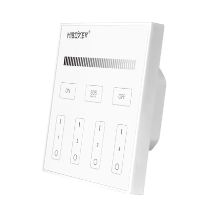 MiBoxer T1 LED Wandfernbedienung – für einfarbige LED Streifen, 4 Zonen, 2,4 GHz Funk, netzbetrieben 230 V