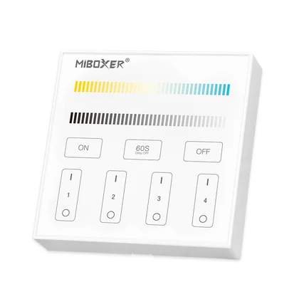 MiBoxer B2 LED Wandfernbedienung – für CCT LED Streifen, 2,4 GHz Funk, 4 Zonen, Helligkeit & Weißton