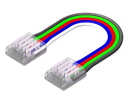 LED Strip-zu-Strip Verbinder – 5-polig, 10 mm, lötfrei mit 15 cm Verbindungskabel für RGBW SMD LED Streifen