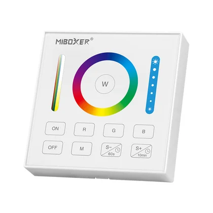 MiBoxer B0 LED Wandfernbedienung Weiß – für RGB, RGBW & RGBCCT LED Streifen, 2,4 GHz Funk, 1 Zone mit Timer