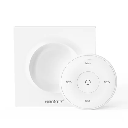 MiBoxer K2 Mini LED Funkfernbedienung Weiß – für CCT und einfarbige LED Streifen, 2,4 GHz Funk, 1 Zone mit Tastensteuerung