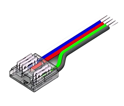 LED Anschlussverbinder – 5-polig, 12 mm, mit 15 cm Kabel, lötfrei für RGBW COB LED Streifen