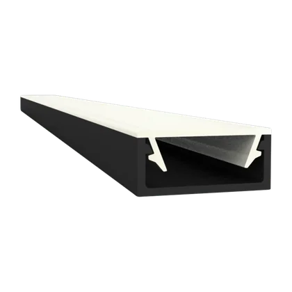 LED Aluprofil EXO-A1_13 Aufbauprofil Schwarz – 2 m, flach, für LED Streifen bis 13 mm
