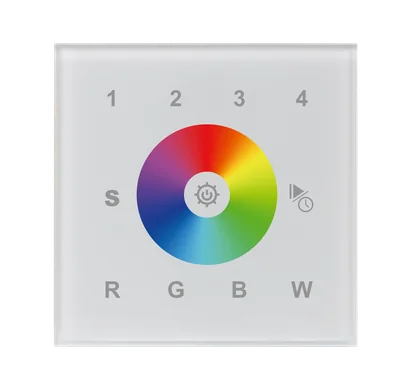 SR-2812Wi-DMX Wandcontroller DMX512 RGBW 4 Zonen WiFi App 16 Speicherplätze 12-24V DC Glas-Touch
