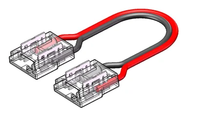 LED Strip-zu-Strip Verbinder – 2-polig, 10 mm, lötfrei mit 15 cm Verbindungskabel für einfarbige COB LED Streifen