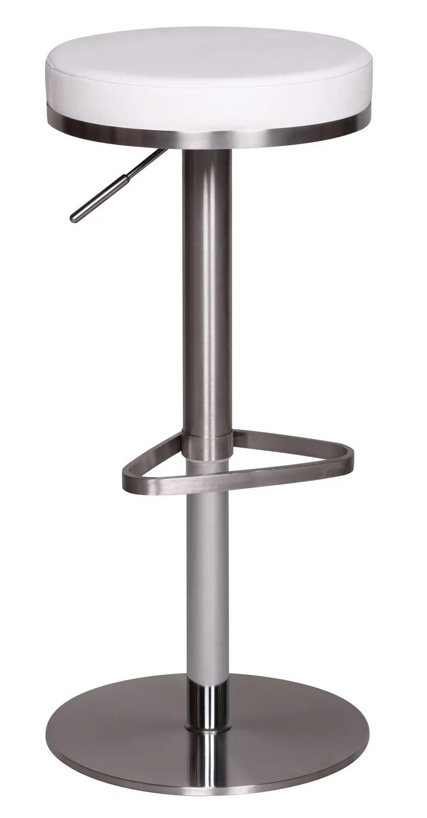 FineBuy Barhocker Edelstahl höhenverstellbare Sitzhöhe 57 - 82 cm, Barstuhl Modern 360° Drehbar, Tresenhocker mit Standfuß, Design Bistrohocker Hoch, Tresenstuhl-Sitz Gepolstert