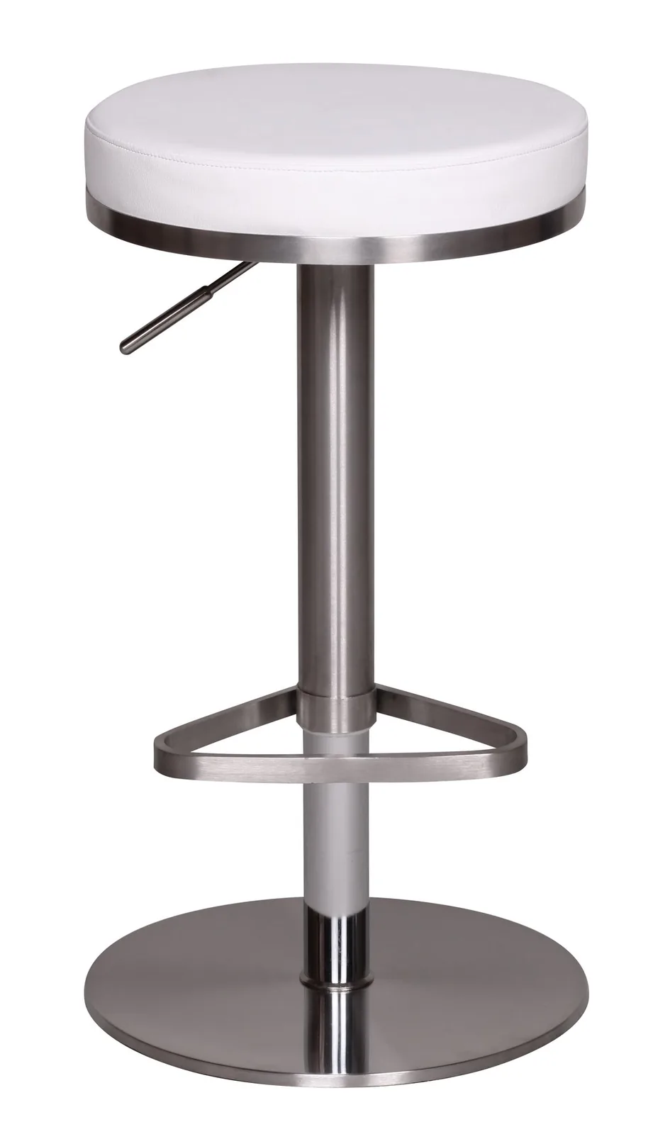 FineBuy Barhocker Edelstahl höhenverstellbare Sitzhöhe 57 - 82 cm, Barstuhl Modern 360° Drehbar, Tresenhocker mit Standfuß, Design Bistrohocker Hoch, Tresenstuhl-Sitz Gepolstert