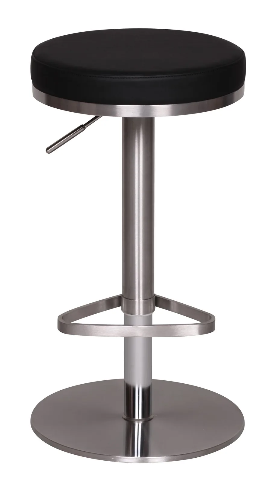 FineBuy Barhocker Edelstahl höhenverstellbare Sitzhöhe 57 - 82 cm, Barstuhl Modern 360° Drehbar, Tresenhocker mit Standfuß, Design Bistrohocker Hoch, Tresenstuhl-Sitz Gepolstert
