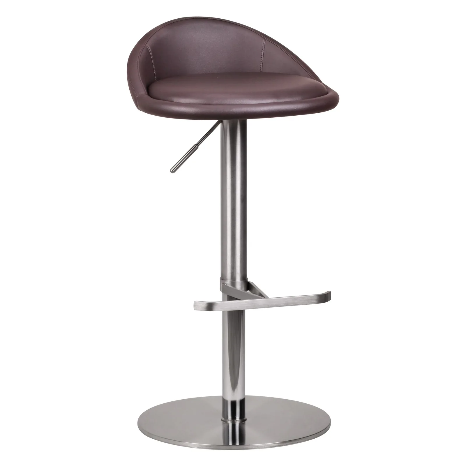 FineBuy Barhocker Edelstahl höhenverstellbare Sitzhöhe 54-79 cm, Design Barstuhl mit Rückenlehne, Bistrohocker Barsitz Gepolstert, Thekenhocker 360° Drehbar, Tresenstuhl Modern