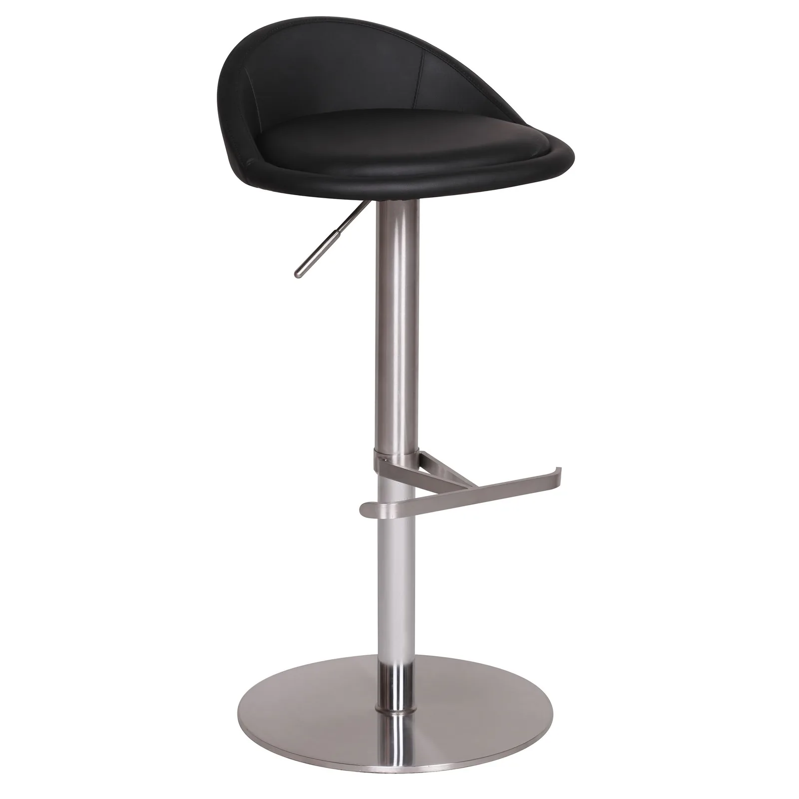 FineBuy Barhocker Edelstahl höhenverstellbare Sitzhöhe 54-79 cm, Design Barstuhl mit Rückenlehne, Bistrohocker Barsitz Gepolstert, Thekenhocker 360° Drehbar, Tresenstuhl Modern