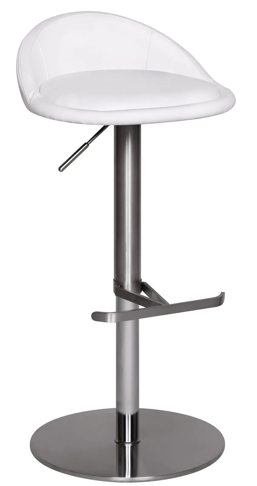 FineBuy Barhocker Edelstahl höhenverstellbare Sitzhöhe 54-79 cm, Design Barstuhl mit Rückenlehne, Bistrohocker Barsitz Gepolstert, Thekenhocker 360° Drehbar, Tresenstuhl Modern