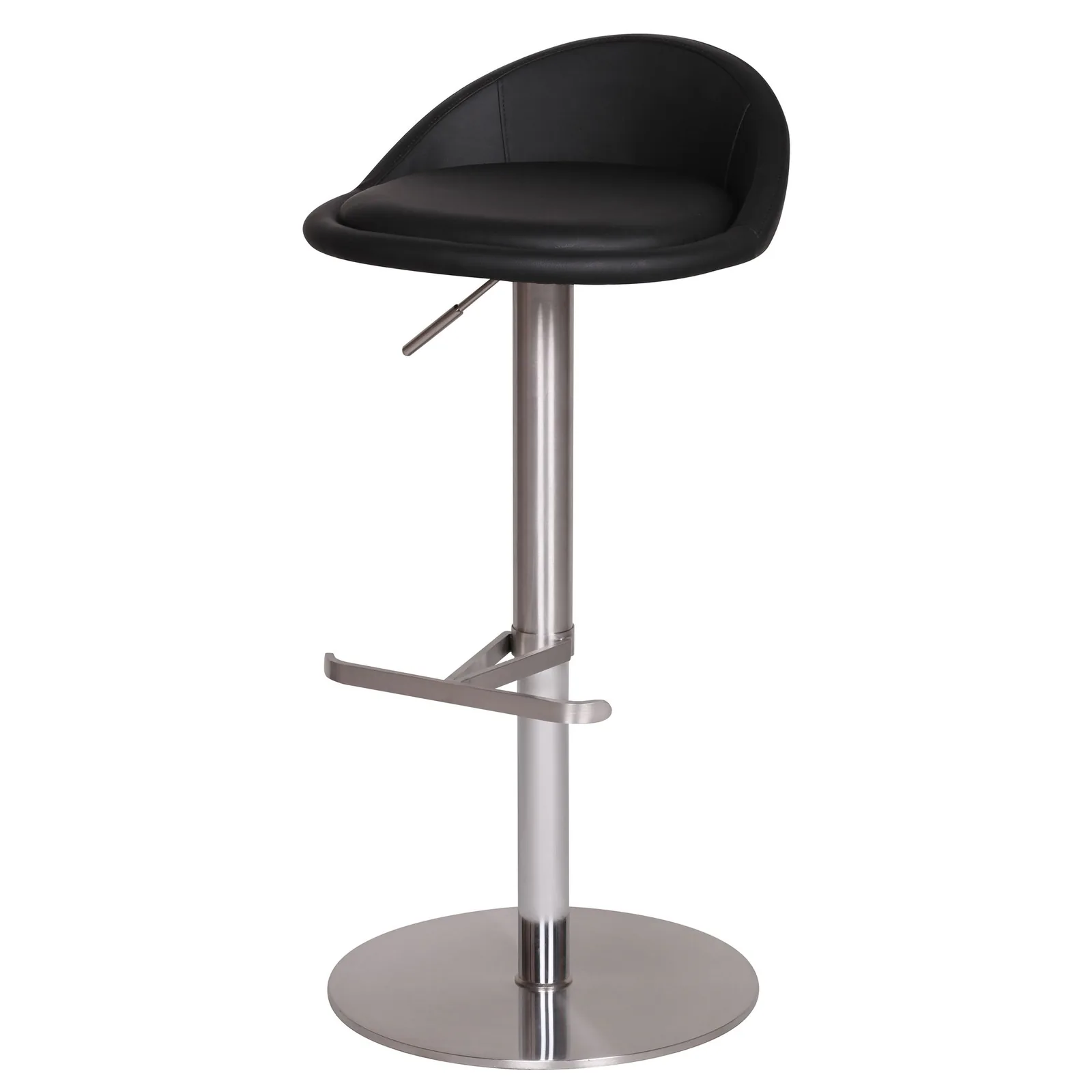 FineBuy Barhocker Edelstahl höhenverstellbare Sitzhöhe 54-79 cm, Design Barstuhl mit Rückenlehne, Bistrohocker Barsitz Gepolstert, Thekenhocker 360° Drehbar, Tresenstuhl Modern