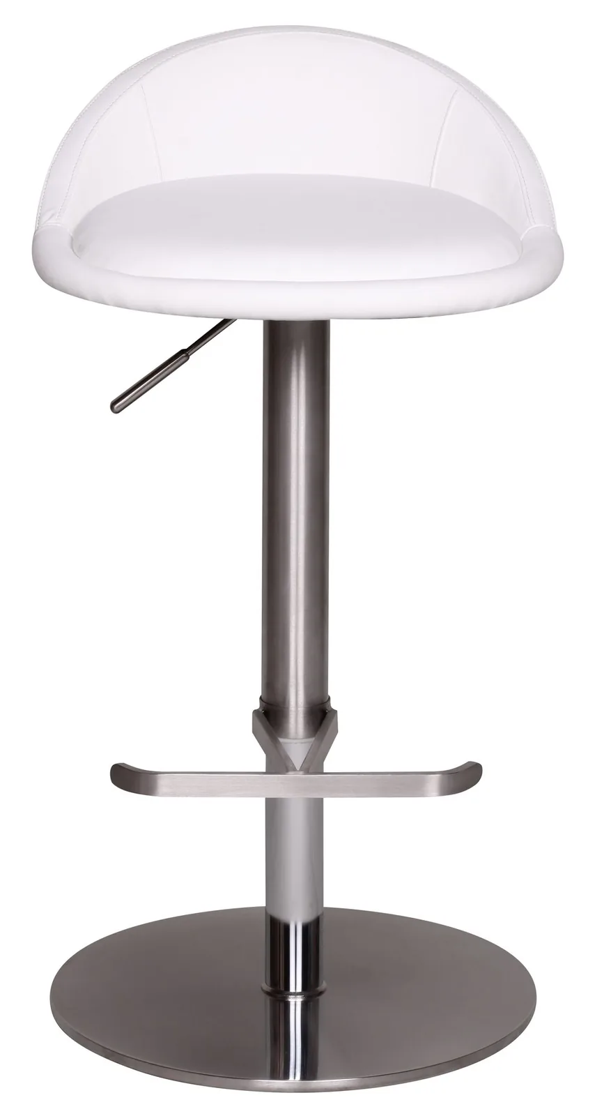 FineBuy Barhocker Edelstahl höhenverstellbare Sitzhöhe 54-79 cm, Design Barstuhl mit Rückenlehne, Bistrohocker Barsitz Gepolstert, Thekenhocker 360° Drehbar, Tresenstuhl Modern
