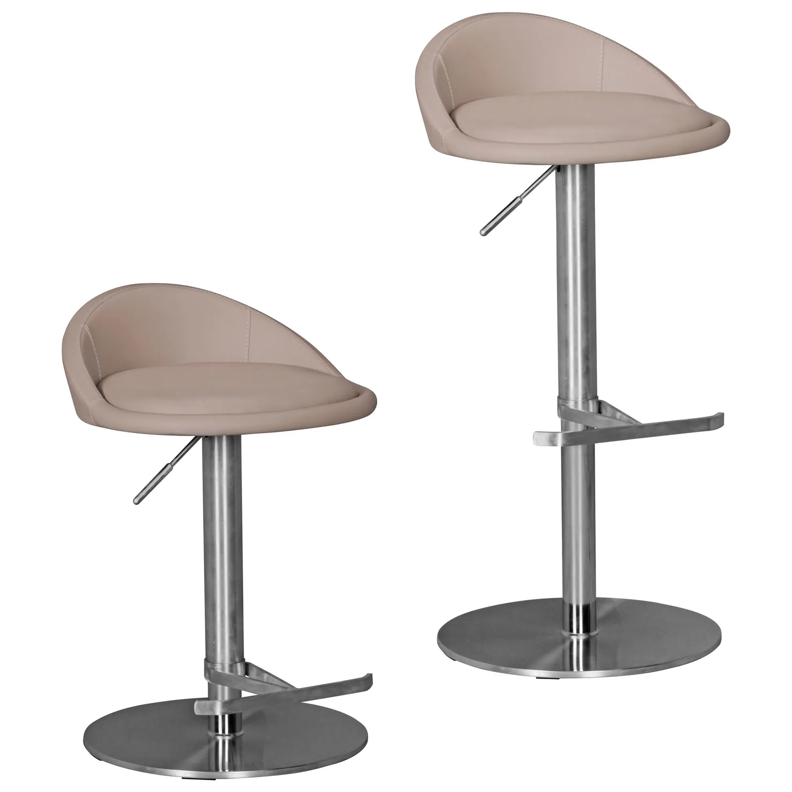 FineBuy Barhocker Edelstahl höhenverstellbare Sitzhöhe 54-79 cm, Design Barstuhl mit Rückenlehne, Bistrohocker Barsitz Gepolstert, Thekenhocker 360° Drehbar, Tresenstuhl Modern