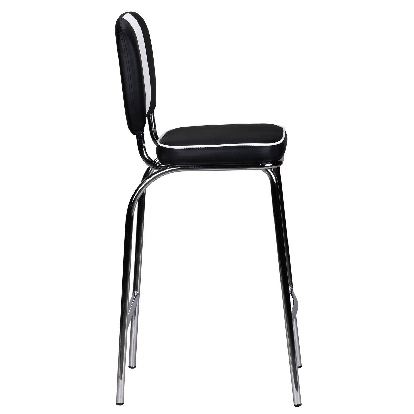 FineBuy Barhocker American Diner 50er Jahre Retro Barstuhl, Sitzfläche mit Rücken-Lehne, Fußstütze, Sitzhöhe 76 cm