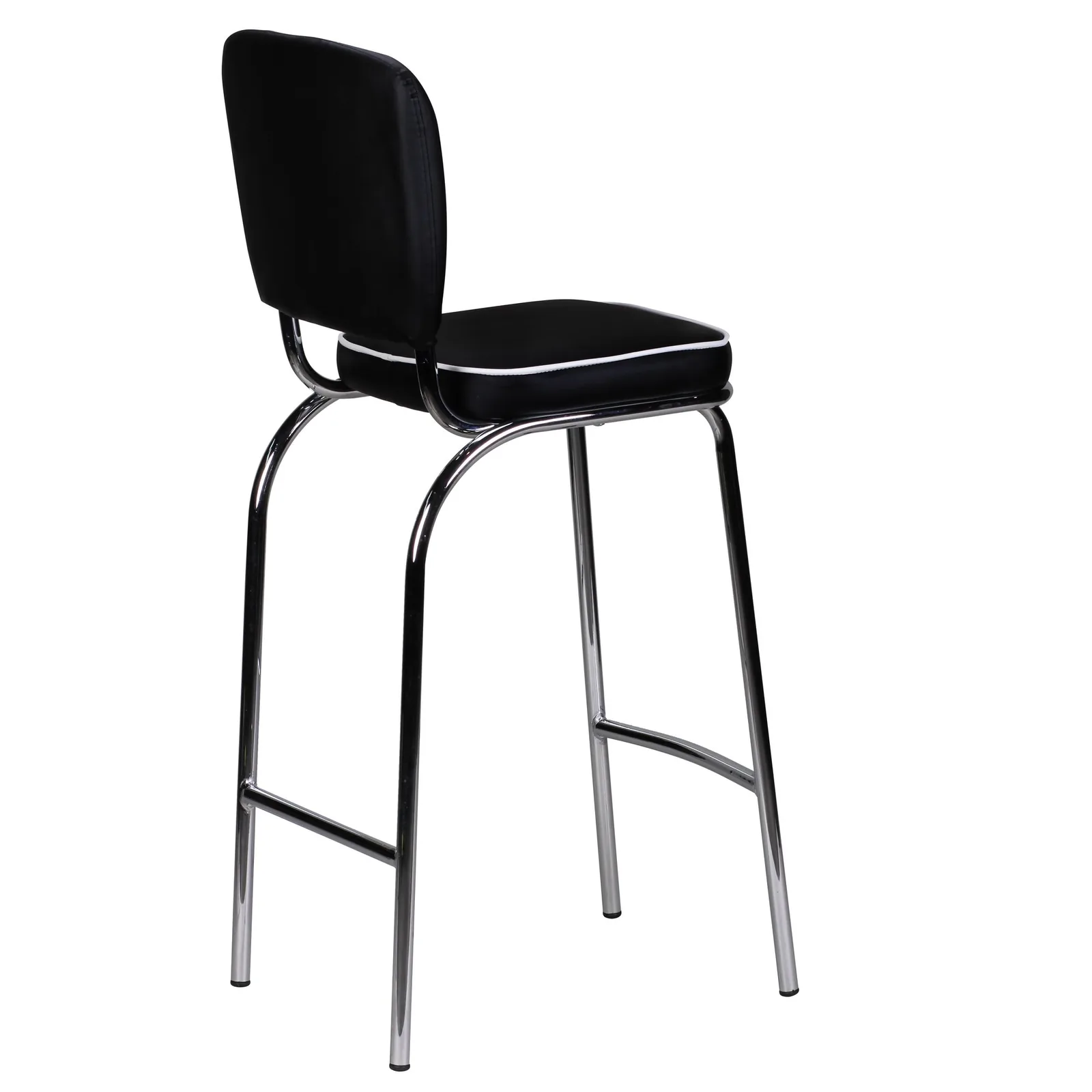 FineBuy Barhocker American Diner 50er Jahre Retro Barstuhl, Sitzfläche mit Rücken-Lehne, Fußstütze, Sitzhöhe 76 cm