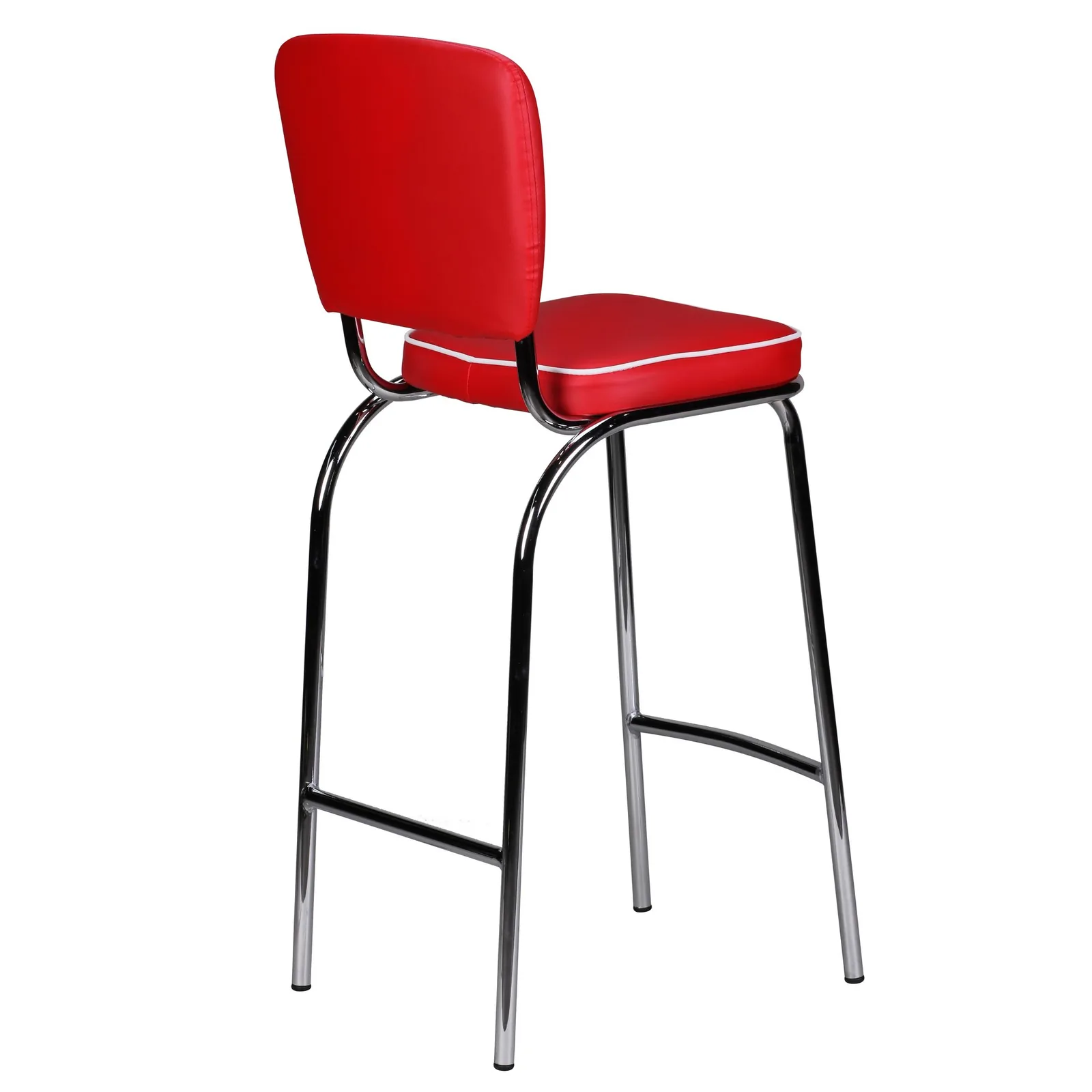 FineBuy Barhocker American Diner 50er Jahre Retro Barstuhl, Sitzfläche mit Rücken-Lehne, Fußstütze, Sitzhöhe 76 cm