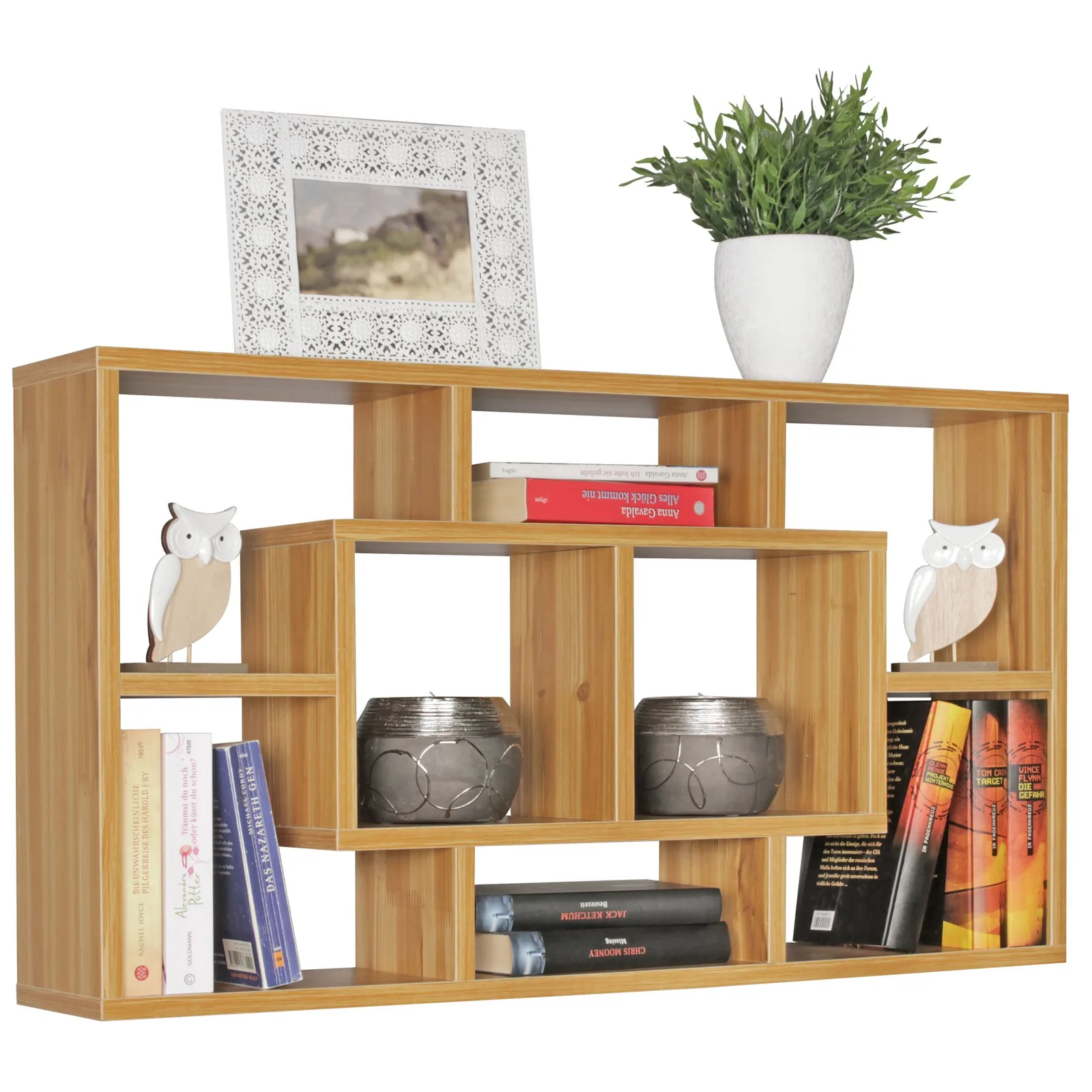FineBuy Wandregal PAOLA 85 x 47,5 x 16 cm MDF-Holz Hängeregal modern, Design Wandboard freischwebend, Holzregal offen zum Hängen
