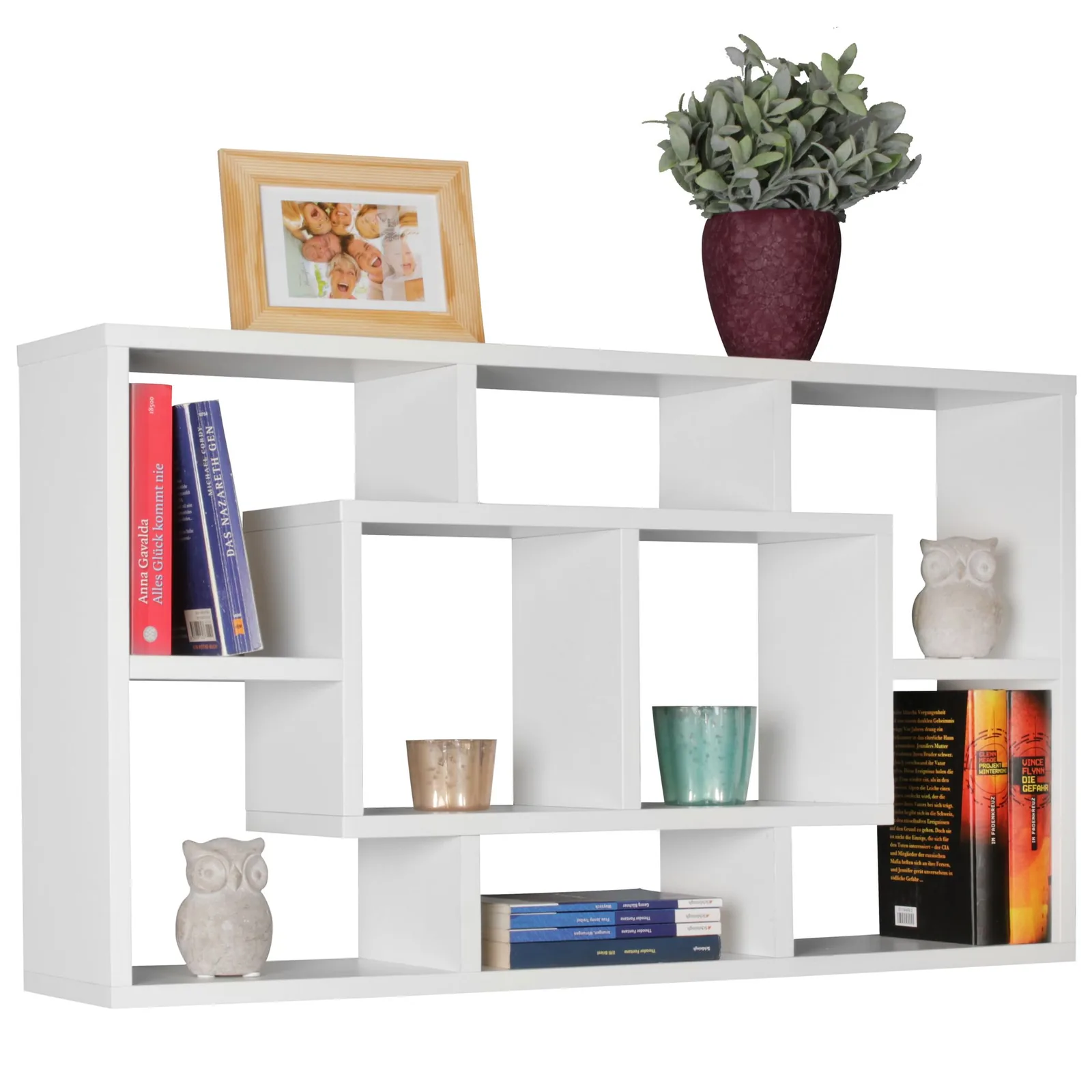 FineBuy Wandregal PAOLA 85 x 47,5 x 16 cm MDF-Holz Hängeregal modern, Design Wandboard freischwebend, Holzregal offen zum Hängen