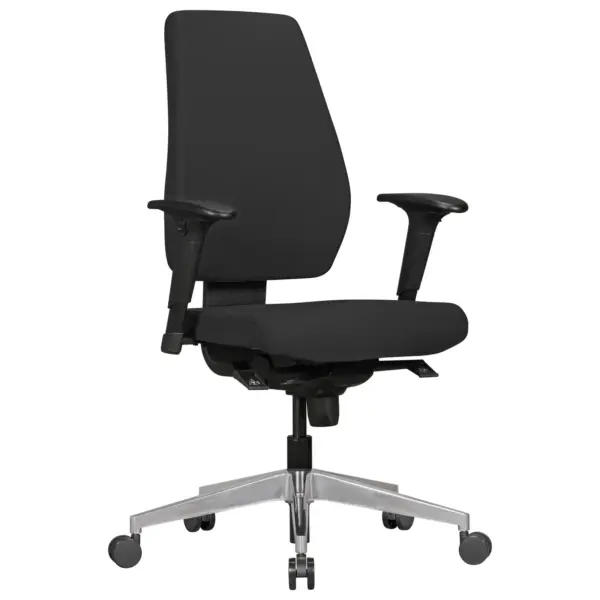 FineBuy Bürostuhl DARIUS mit Stoff-Bezug, Design Schreibtisch-Stuhl mit Synchromechanik & Armlehnen, Drehstuhl Drehsessel ergonomisch 120 kg