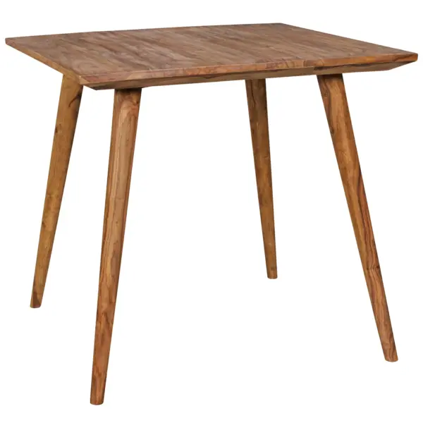 FineBuy Esszimmertisch Sheesham rustikal Massiv-Holz, Design Landhaus Esstisch, Tisch für Esszimmer klein, 4 - 6 Personen