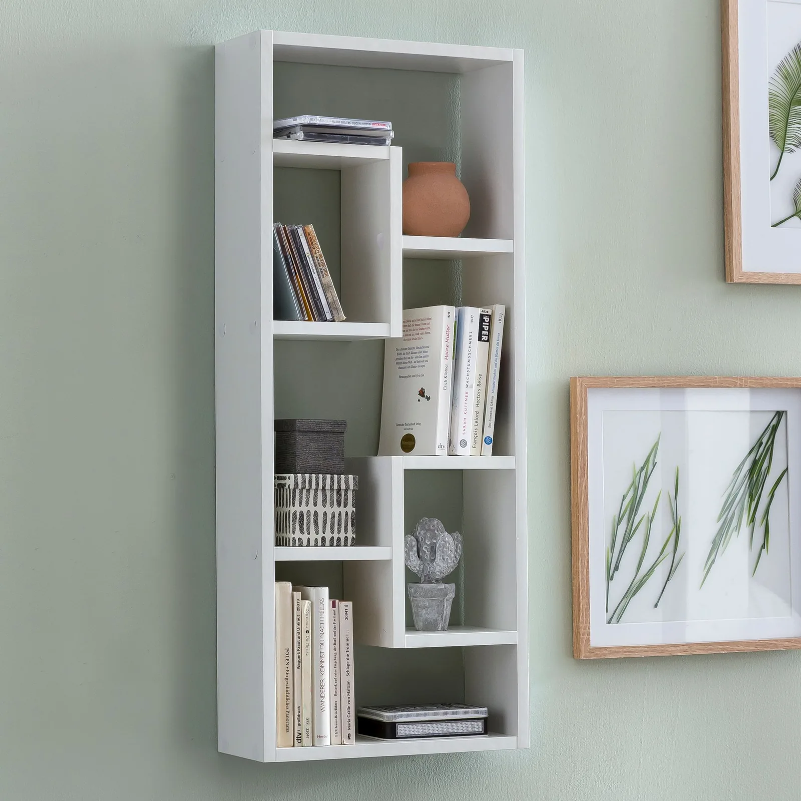 FineBuy Wandregal 36 x 90 x 13,5 cm Holz Design Hängeregal modern, Wandboard freischwebend, Holzregal Regal für die Wand, Bücherregal schmal, Dekoregal Schweberegal hoch